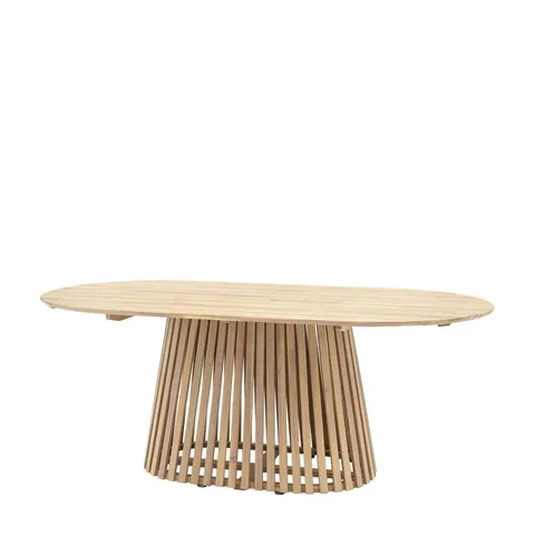 BOXED RIALTO OUTDOOR OVAL ACACIA WOOD DINING TABLE - 6 SEATER (2 BOXES)