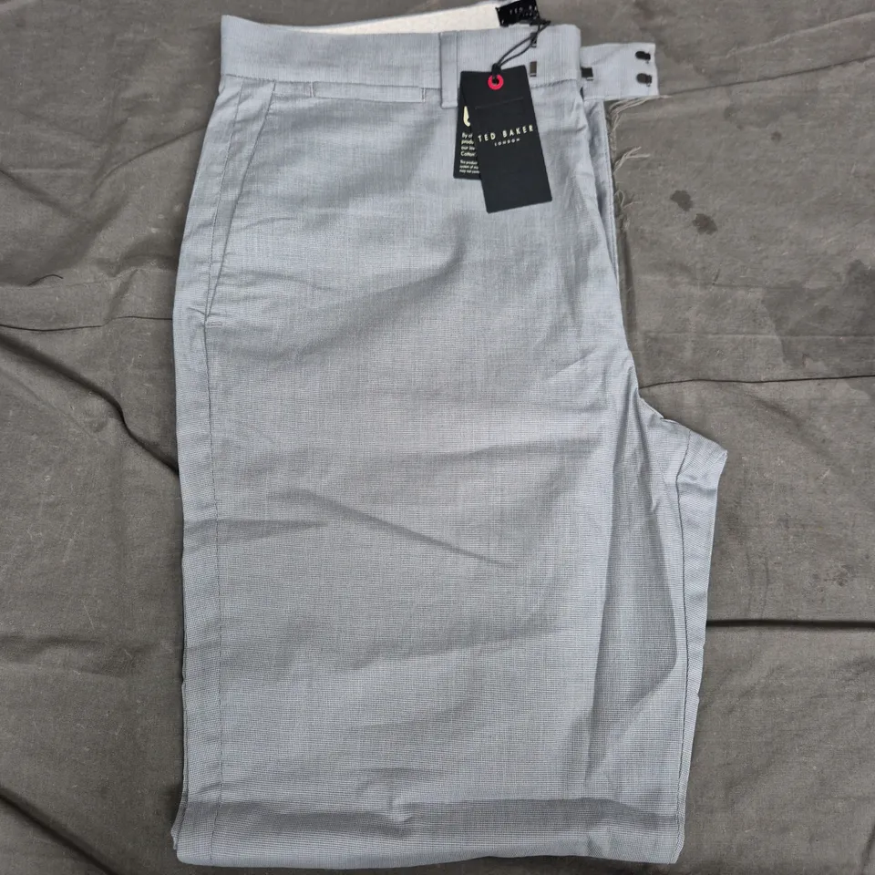 TED BAKER JACKUS NAVY REGULAR-FIT CHINO TROUSERS, UK 34R