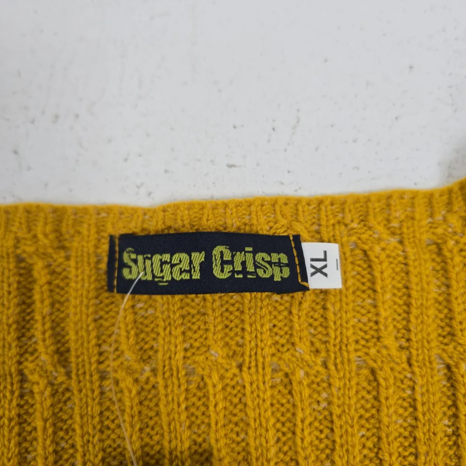 SUGAR CRISP MUSTARD KNIT SWEATER – UK SIZE XL