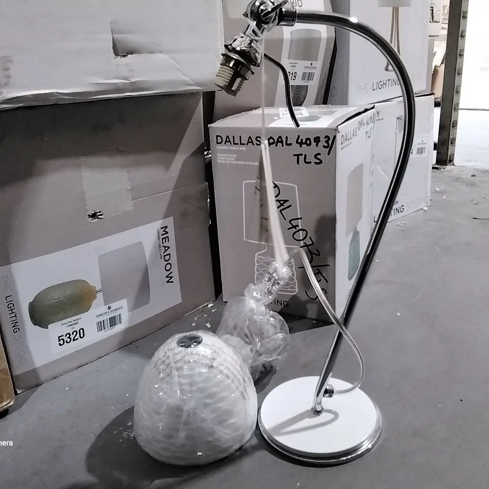 LAURA ASHLEY HOME HENFIELD CHROME TASK LAMP - WHITE