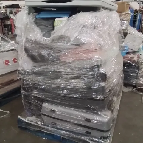 PALLET OF SUITCASES AND OTHER HOUSEHOLD GOODS TO INCLUDE;FOLDING TABLE,YOGA MATS