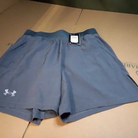 UNDER ARMOUR GREY/LOGO FITNESS/SWIM SHORTS - MEDIUM