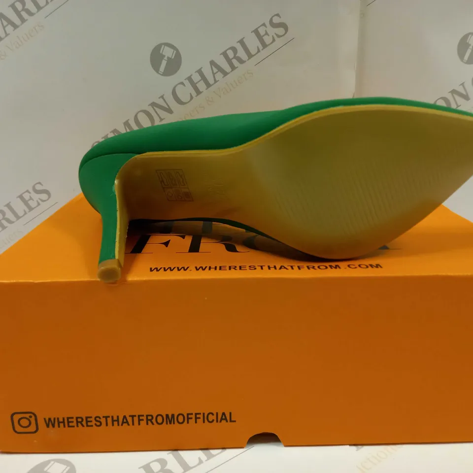 BOXED PAIR OF WHERE'S THAT FROM WOMEN'S MID HIGH HEEL SHOES PUMPS UK SIZE 6 