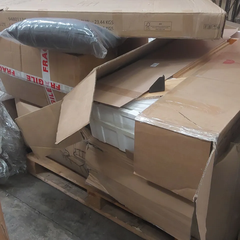 PALLET CONTAINING A LARGE QUANTITY OF ASSORTED FURNITURE ITEMS ECT