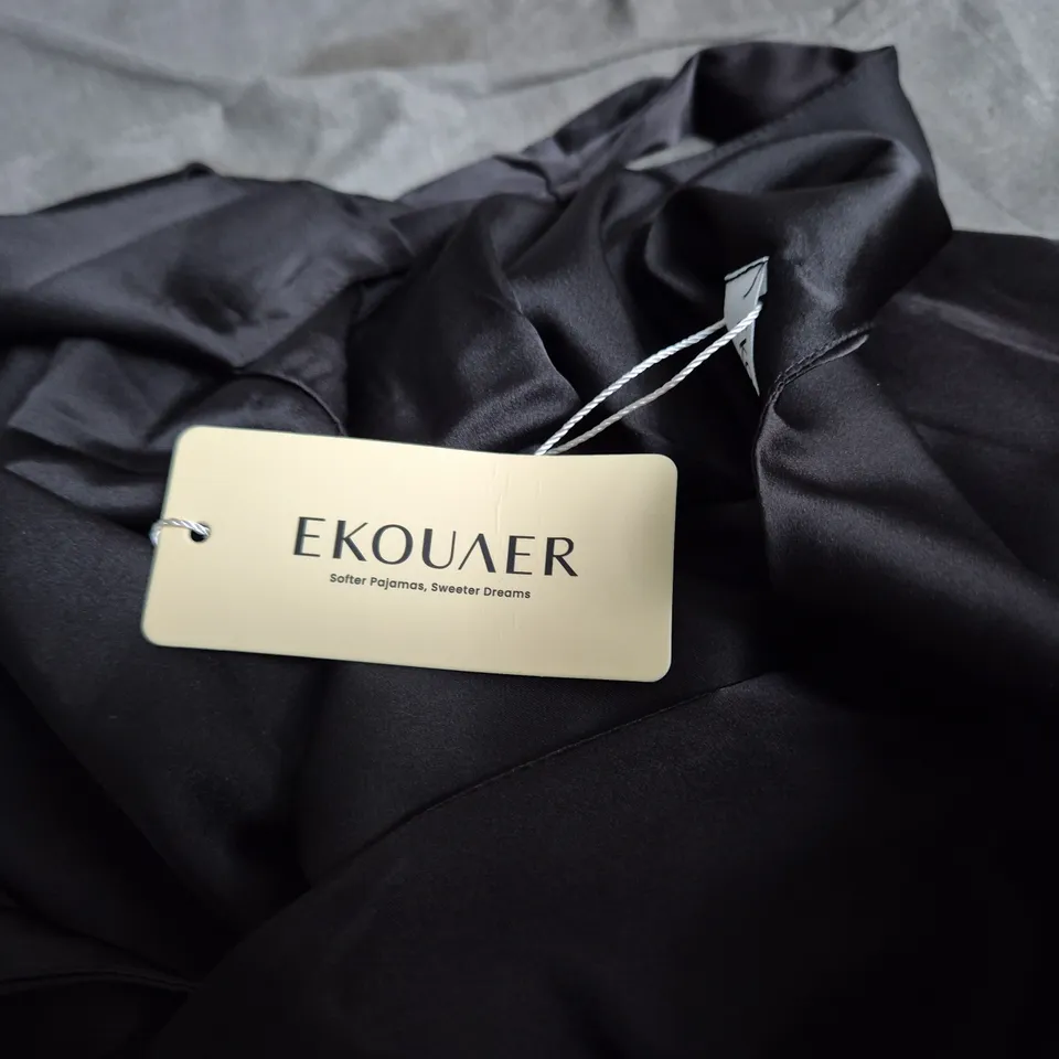 EKOUAER WOMEN'S SATIN SLEEP TOP – BLACK, SLEEVELESS, V-NECK SIZE SMALL