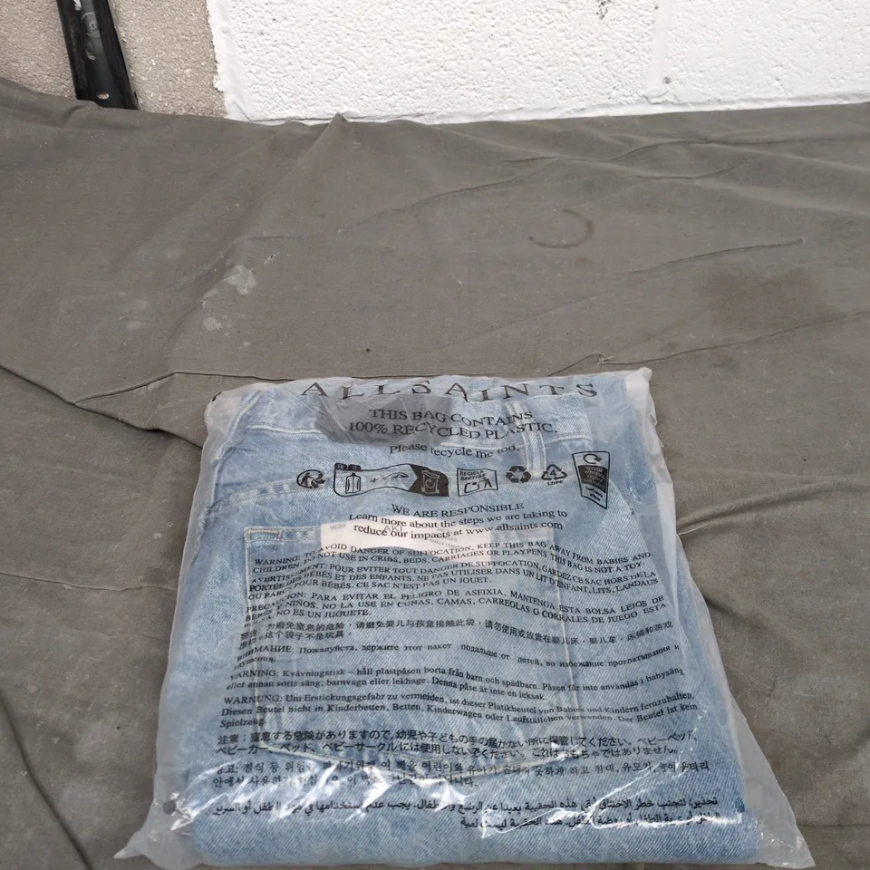 ALL SAINTS AKI CROSSOVER LIGHT INDIGO JEANS SIZE 30 WITH TAGS. BAGGED