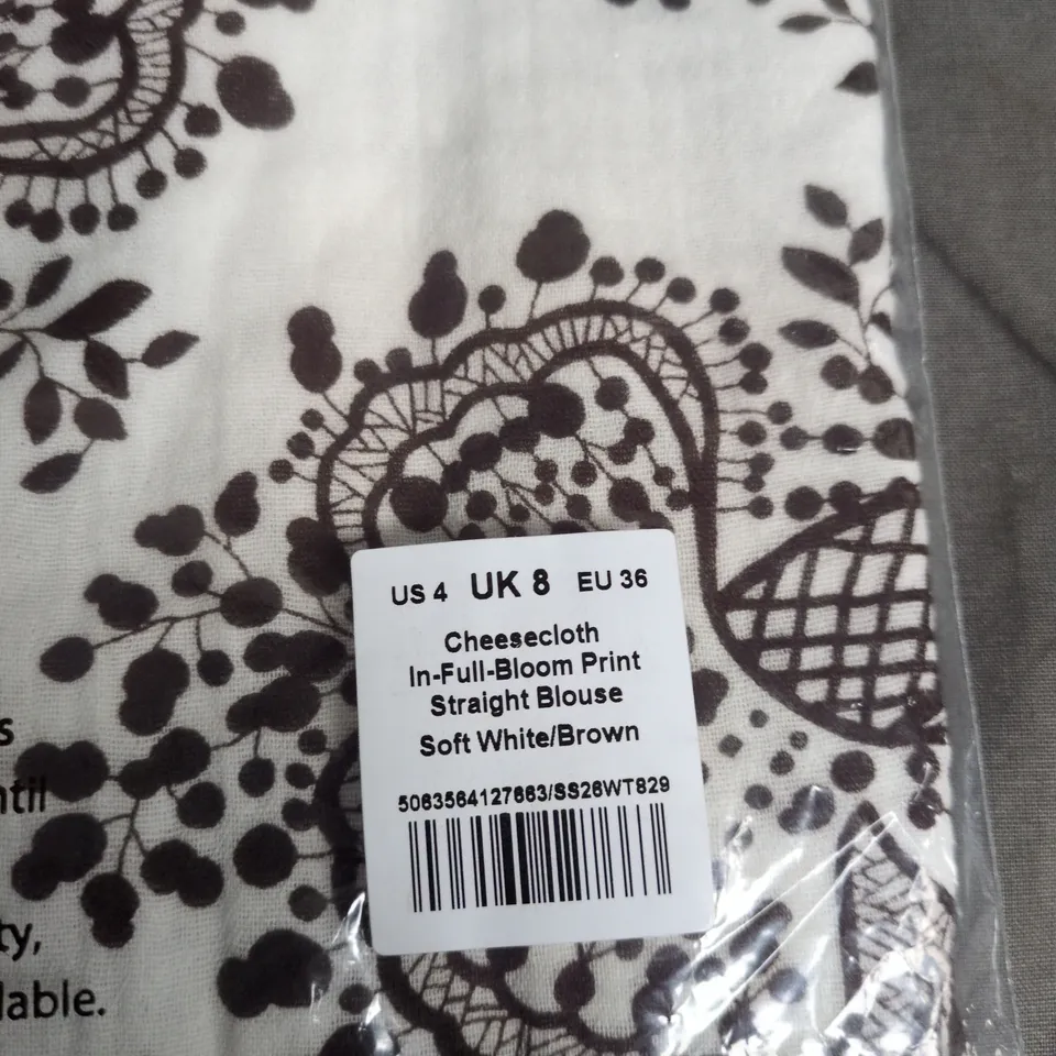 ME+EM LONDON WOMEN'S CHEESECLOTH BLOUSE - IN-FULL-BLOOM PRINT, UK 8 (US 4, EU 36)