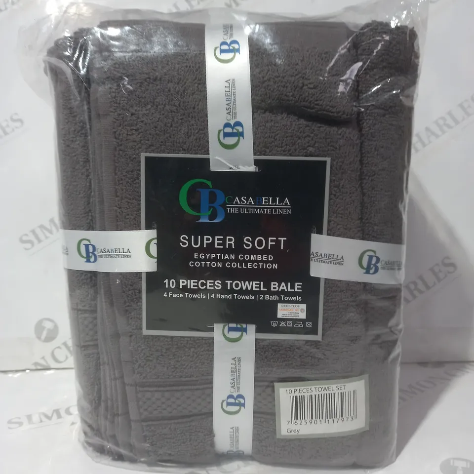 CASA BELLA SUPER SOFT EGYPTIAN COTTON 10 PIECE TOWEL BALE