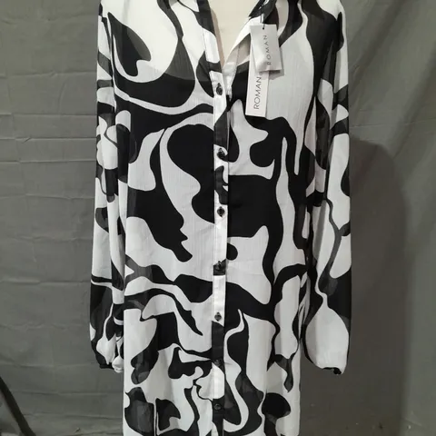 ROMAN OPTICAL BLOUSE IN VORY - 14