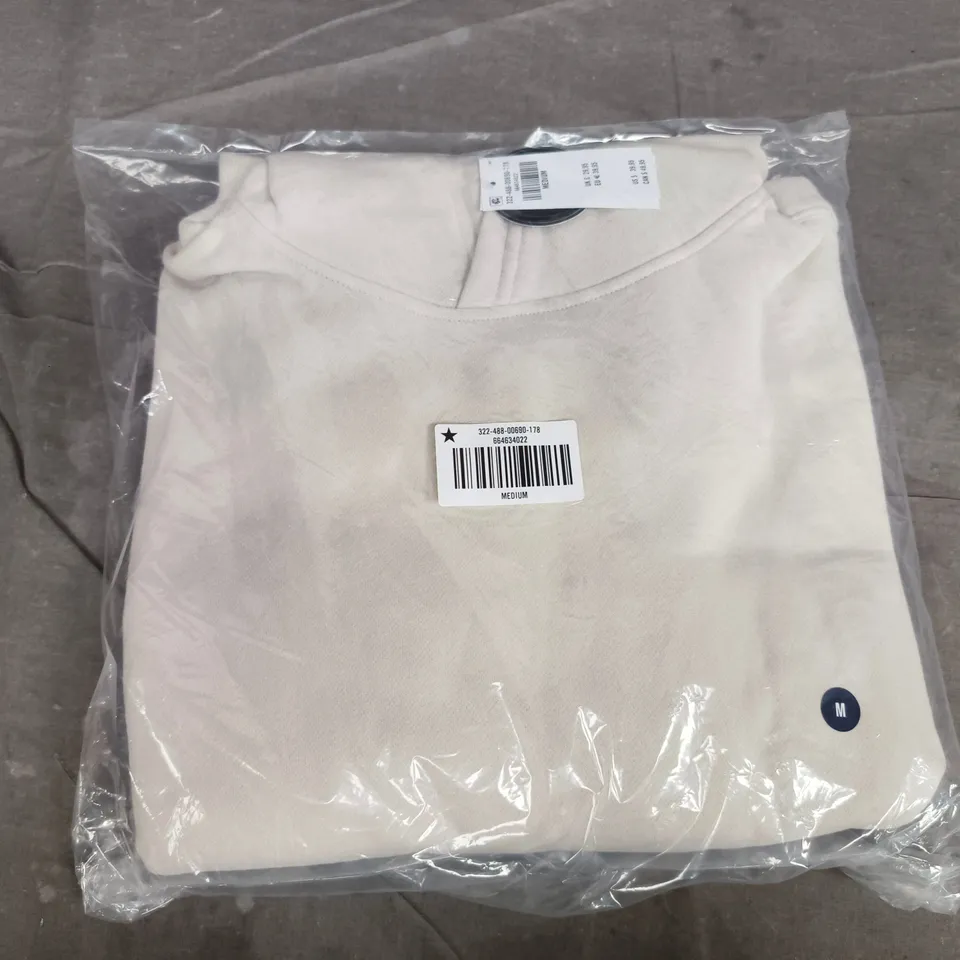 BAGGED HOLLISTER FEEL GOOD BOXY HOODIE IN CREAM - MEDIUM