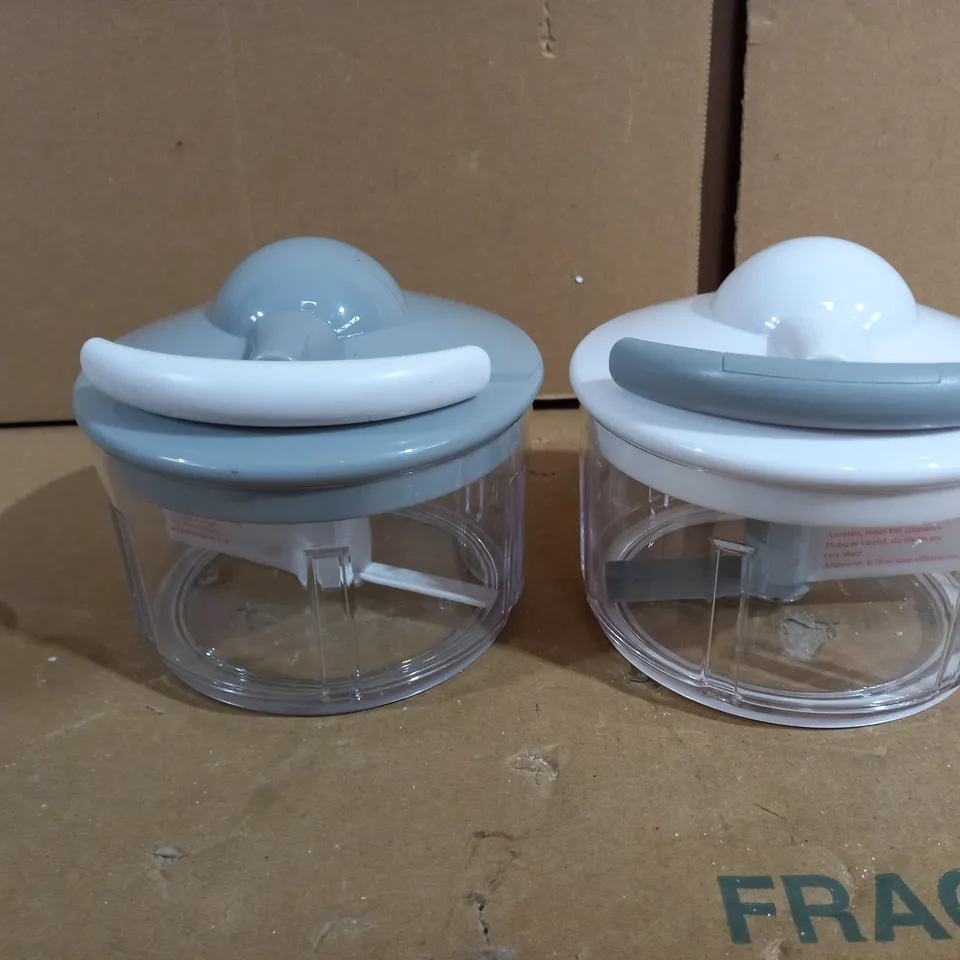 KUHN RIKON SET OF 2 PULL CHOPS WITH LOCKING LID WITH GIFT BOX