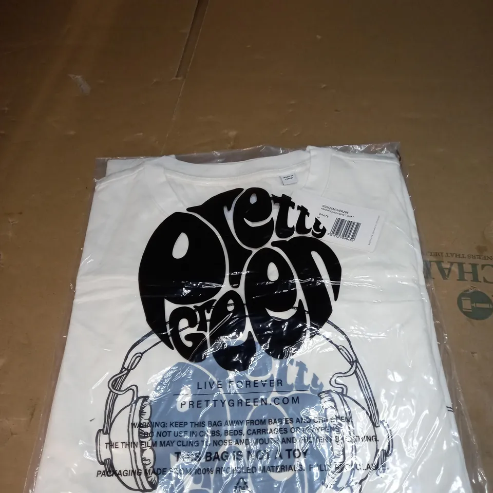 MENS PRETTY GREEN HEADPHONES LOGO T-SHIRT SIZE M