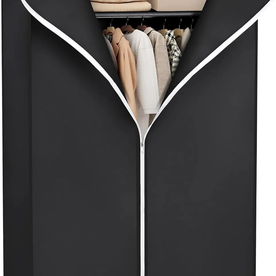 BOXED SONGMICS FABRIC WARDROBE, FOLDABLE CLOSET WITH HANGING RAIL