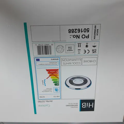 BOXED HIB CYCLONE COOL WHITE BATHROOM EXTRACTOR/LIGHT CHROME