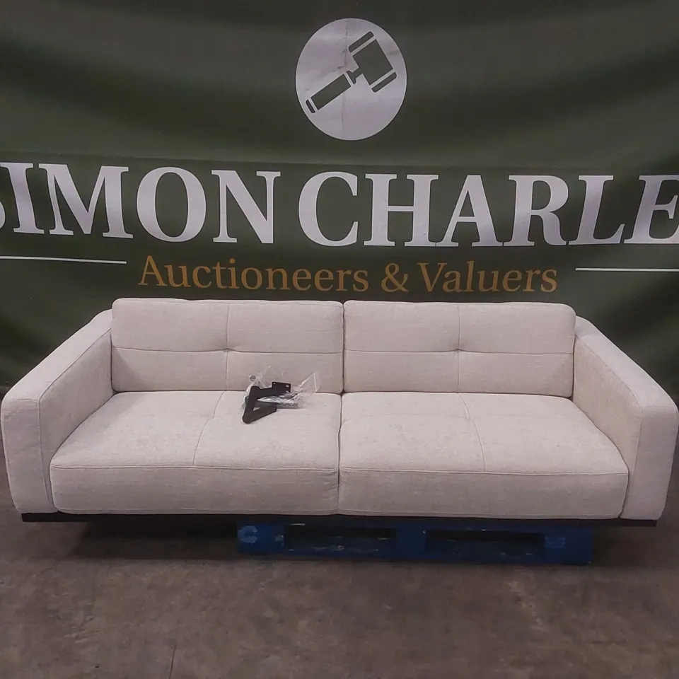 DANETTI COLTON IVORY CHENILLE 3 SEATER SOFA RRP £1699