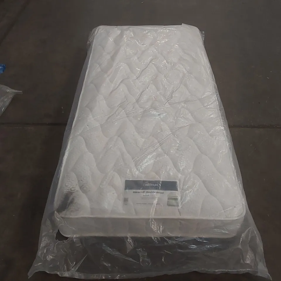 QUALITY BAGGED SILENTNIGHT MIRACOIL DOUBLE SIDED 3' SINGLE MATTRESS 