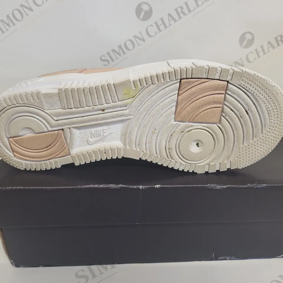 BOXED NIKE W AF1 PIXEL PARTICLE BEIGE TRAINERS - SIZE 5.5 UK