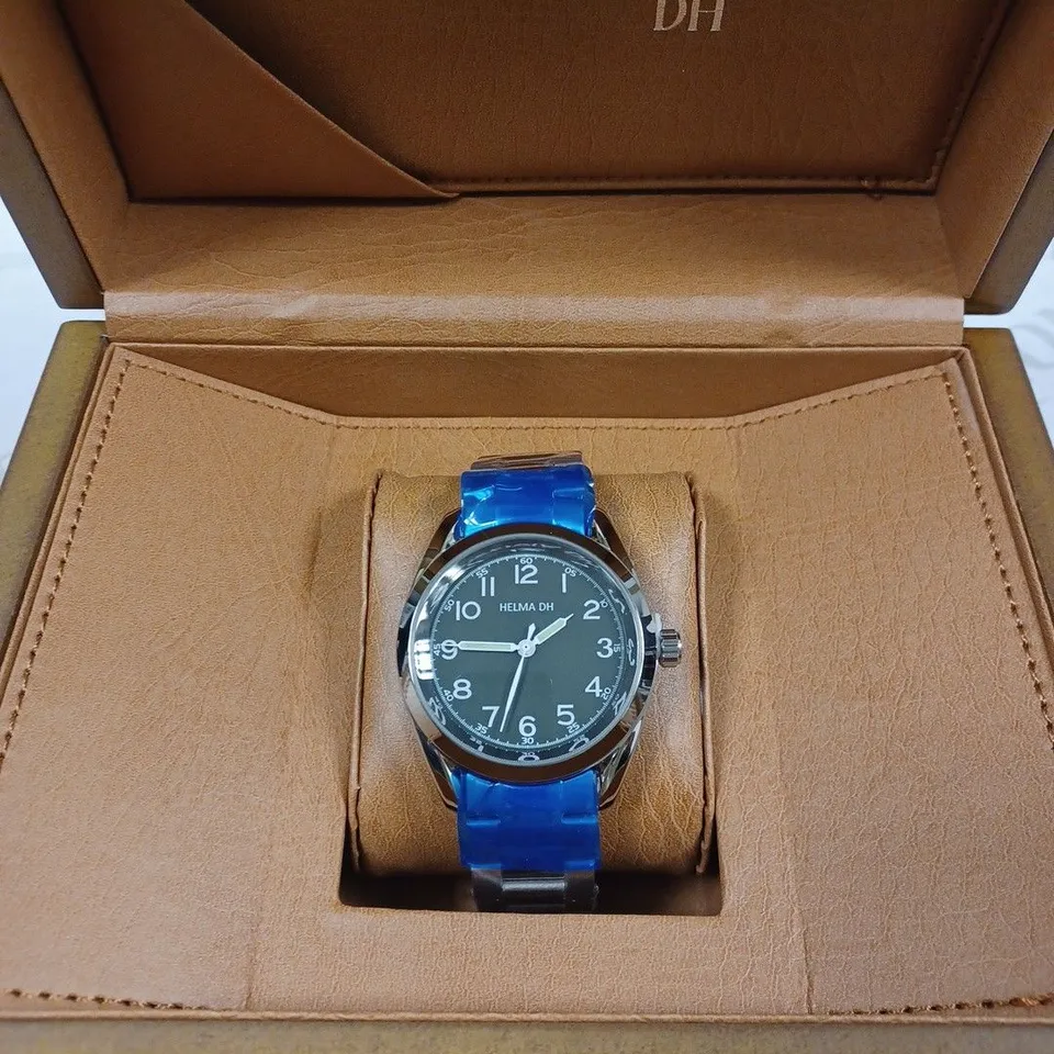 HELMA DH CHRONOGRAPH GREEN FACE BRACELET WRISTWATCH