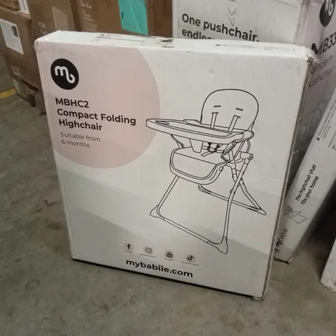 BOXED MYBABIIE MBHC2 COMPACT FOLDING HIGHCHAIR - GREEN