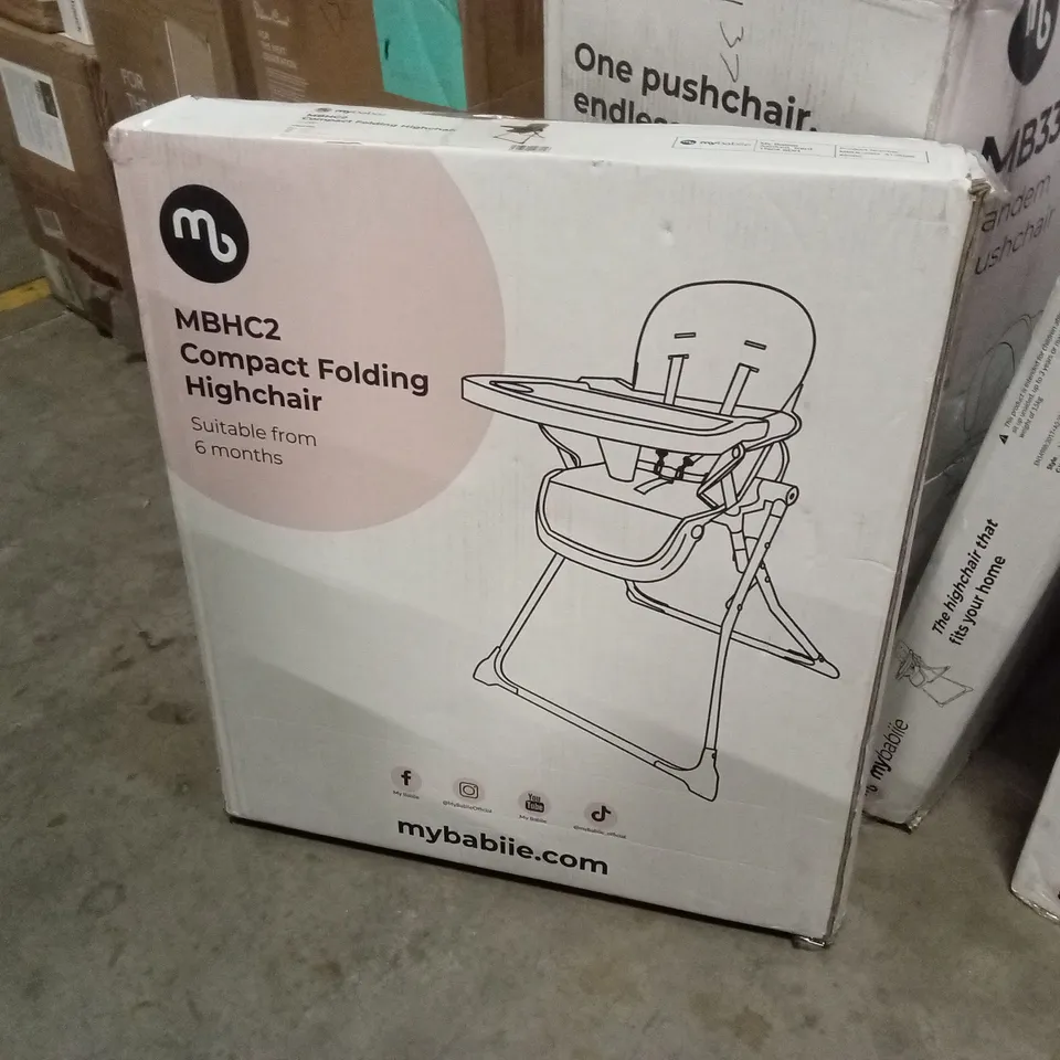 BOXED MYBABIIE MBHC2 COMPACT FOLDING HIGHCHAIR - GREEN