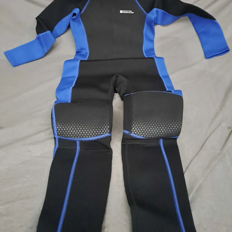 MOUNTAIN WAREHOUSE FULL LENGTH KIDS WETSUIT IN BLACK/BLUE - 9-10YRS