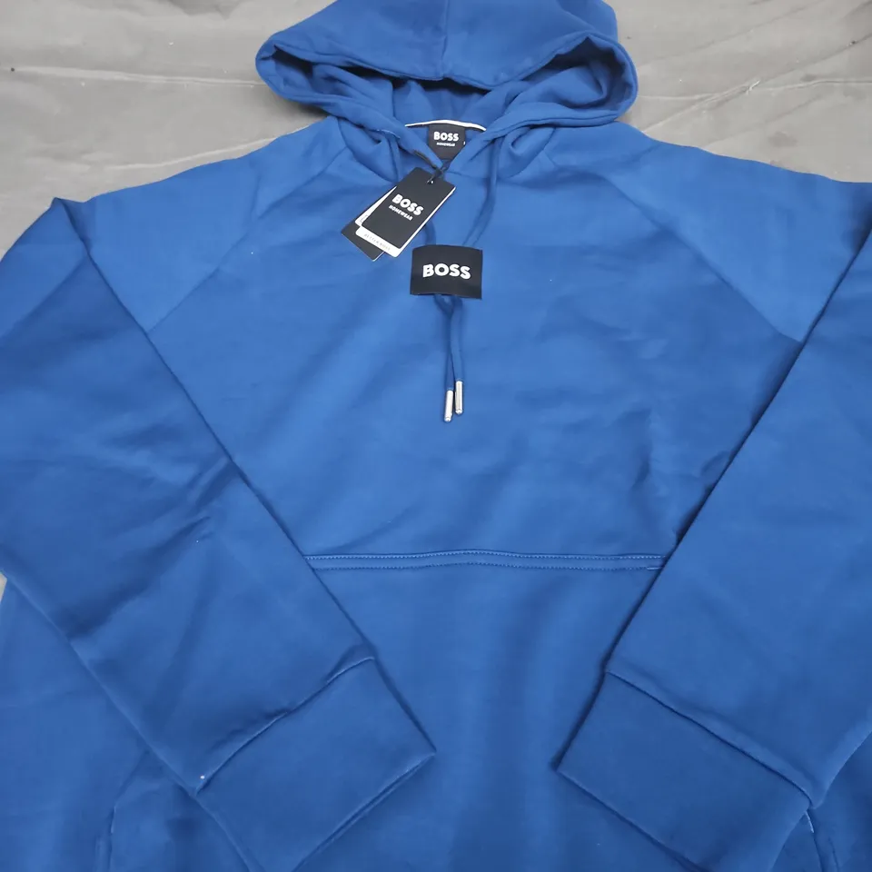 HUGO BOSS HOODIE – BLUE, HOODED SWEATSHIRT - SIZE UNSPECIFIED