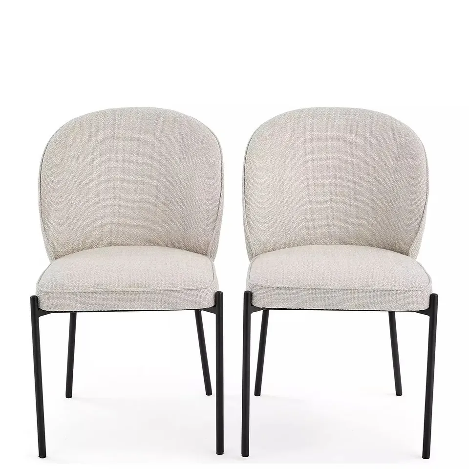 BOXED NORDIC PAIR OF 2 FABRIC CHAIRS - GREY/BLACK - FSC® CERTIFIED (1 BOX)