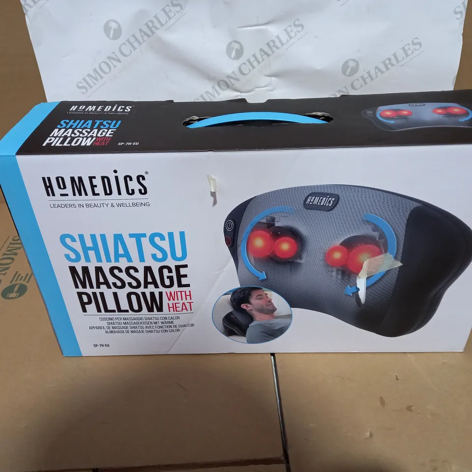 BOXED HOMEDICS SHIATSU MASSAGE PILLOW WITH HEAT SP-7H-EU