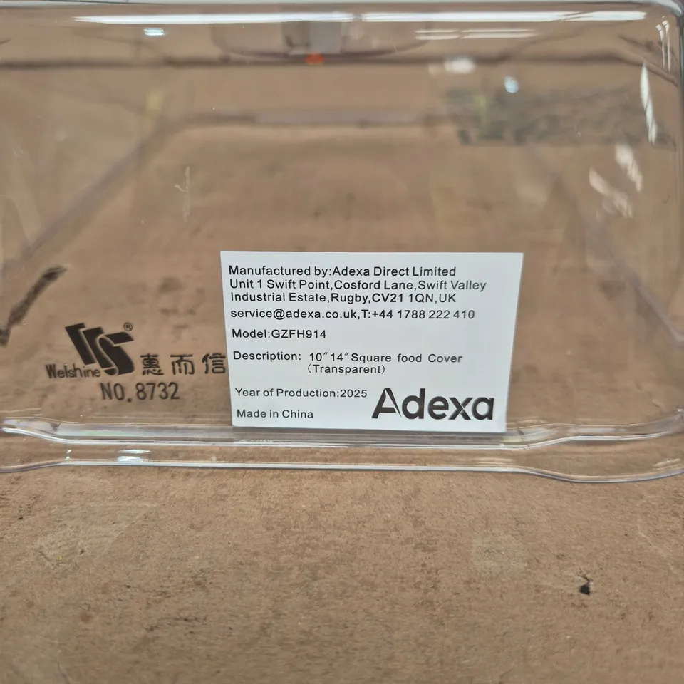 ADEXA TRANSPARENT SQUARE FOOD COVERS – SET OF 4 (10IN X 14IN) 