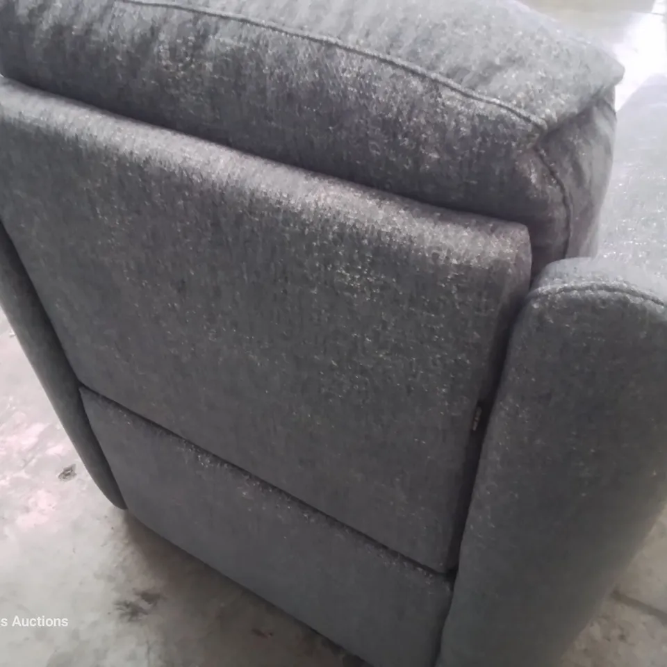 QUALITY ITALUAN DESIGNER & MANUFACTURED PARMA POWER RECLINING EASY CHAIR CARMARGE GREY FABRIC 