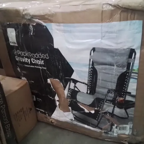 BOXED KEPLIN 2 PACK OF PADDED GRAVITY CHAIRS -GREY-