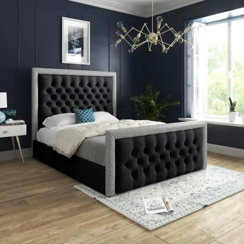 CHELTENHAM BED WITH HEADBOARD - SUPER KING - 6FT - BLUE (3 PARTS)