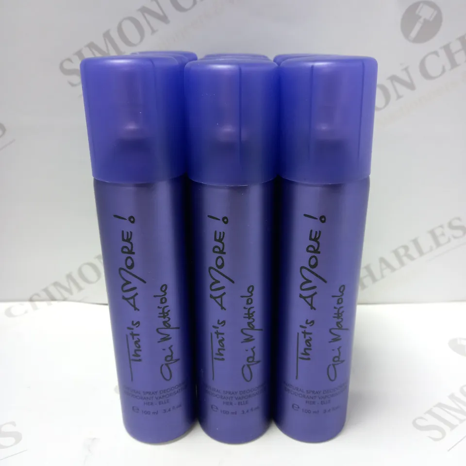 LOT OF APPROX 9 X 100ML GAI MATTIOLO THATS AMORE HER DEODORANT SPRAY	