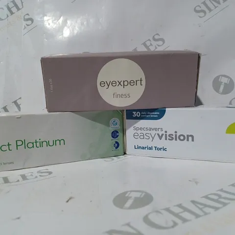 APPROXIMATELY 20 ASSORTED HOUSEHOLD ITEMS TO INCLUDE EYEXPERT FINESS CONTACT LENSES, EASYVISION CONTACT LENSES, ETC