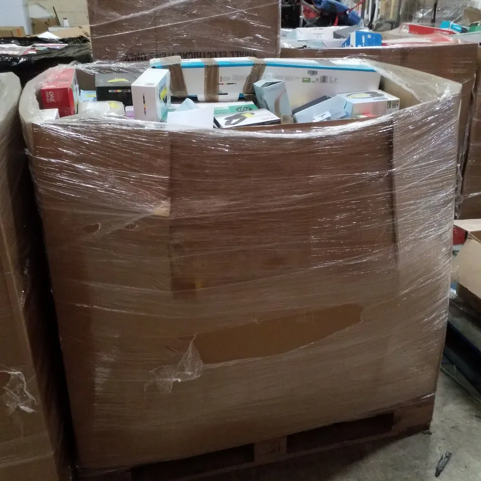 PALLET CONTAINING ASSORTED ELECTRICAL PRODUCTS INCLUDING CANON PIXMA PRINTER, HEADPHONES, NOKIA FLIP PHONES, UNIVERSAL TV WALL MOUNT & WIRELESS KEYBOARD AND MOUSE SET