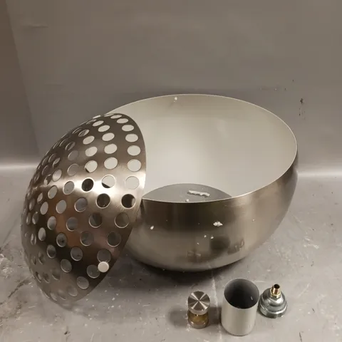 BOXED METAL CHROME PERFORATED LIGHT SHADE FIXTURE