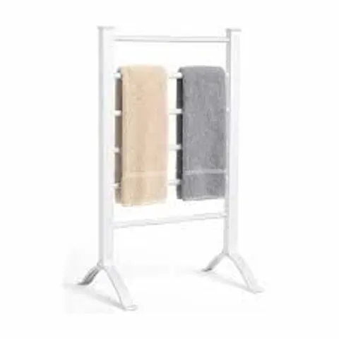 BOXED PORTABLE ALUMINIUM ELECTRIC TOWEL RAIL WARMER WITH 6 HEATED BARS