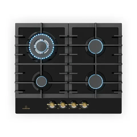 KLARSTEIN VICTORIA 60CM GAS HOB 4 BURNERS BLACK BOXED