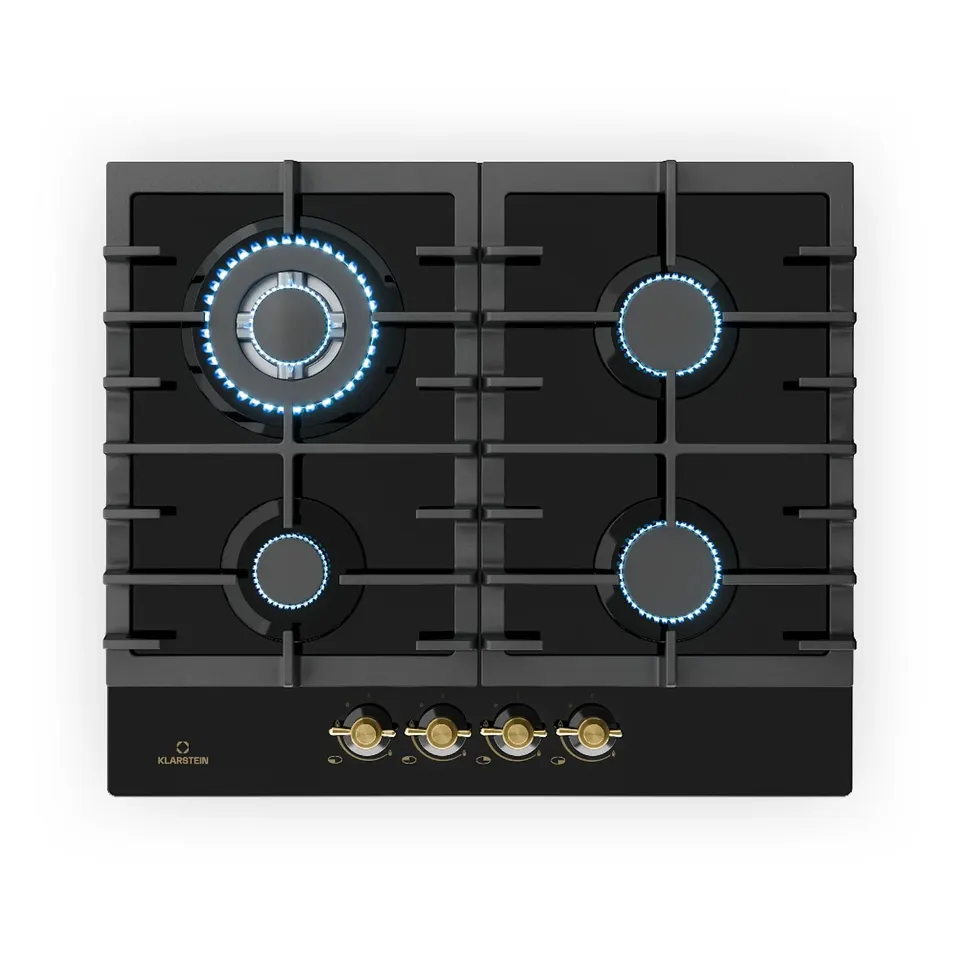 KLARSTEIN VICTORIA 60CM GAS HOB 4 BURNERS BLACK BOXED