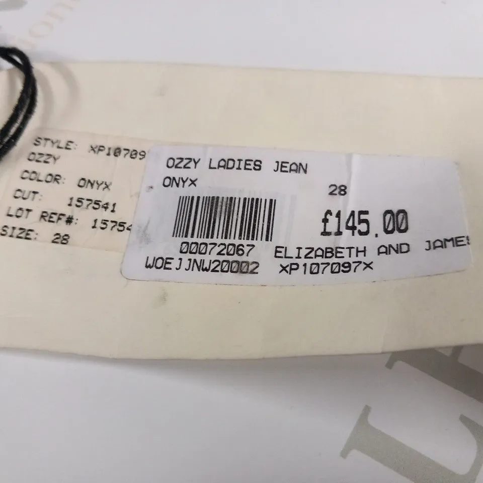TEXTILE ELIZABETH AND JAMES OZZY LADIES ONYX JEANS SIZE 28