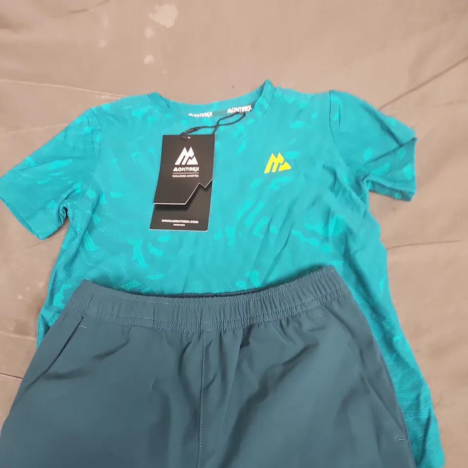 MONTIREX KIDS T-SHIRT & SHORTS SET – TURQUOISE (UK 4–6Y)