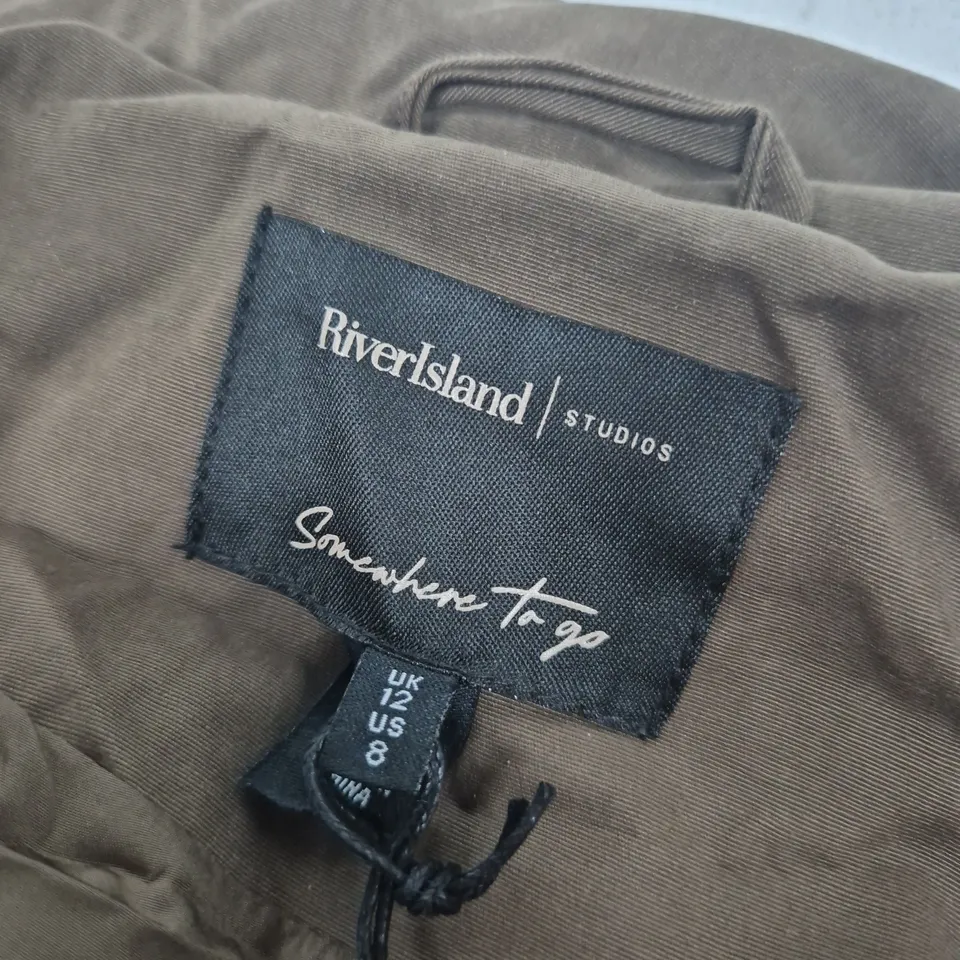 RIVER ISLAND STUDIOS KHAKI UTILITY JACKET – UK 12 (US 8, EUR 38) WOMEN'S