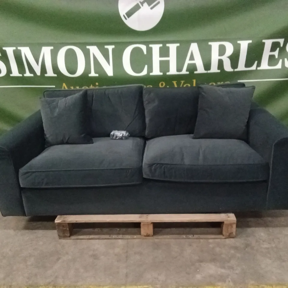 QUALITY DESIGNER SOLACE+CO AINSLEY 3 SEATER SOFA - CHARCOAL VELVET