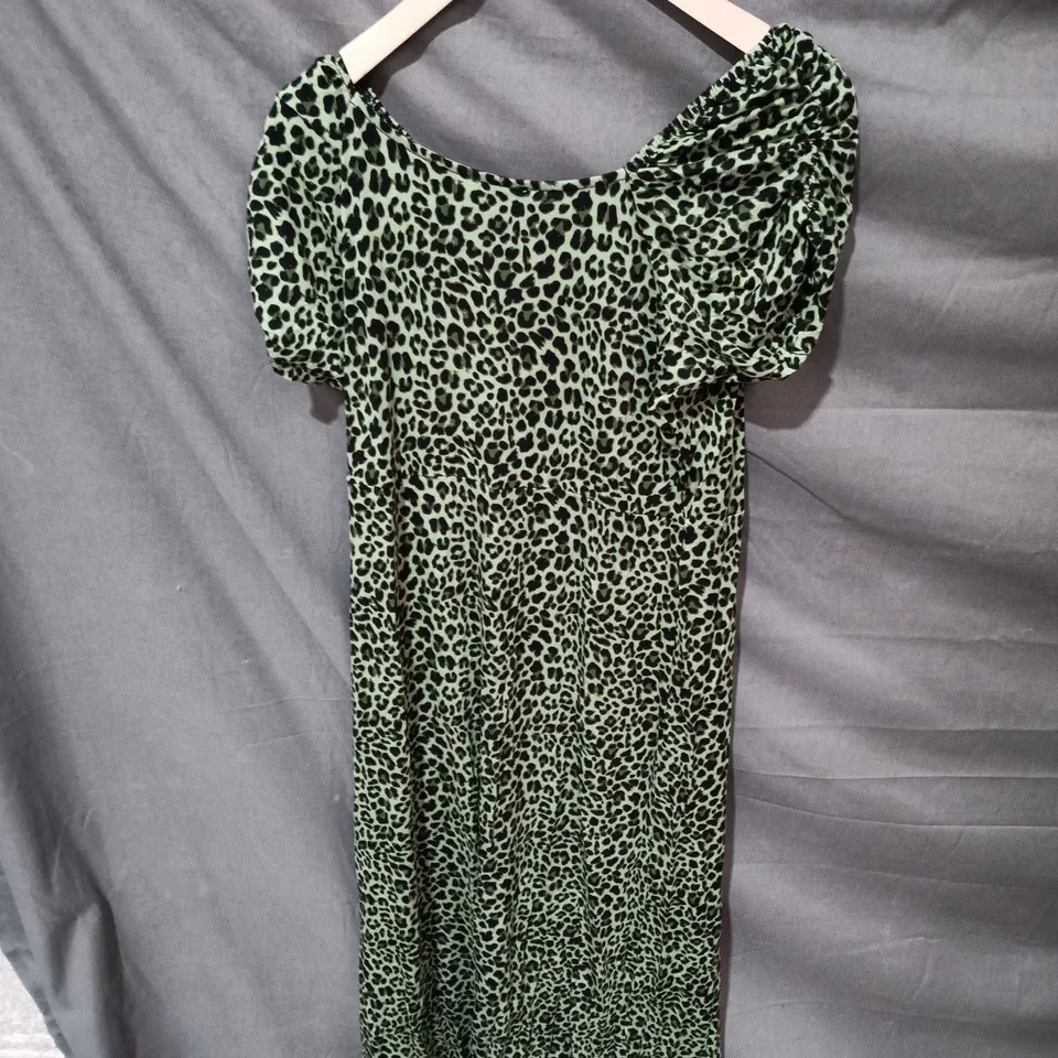 Liquorish Green Leopard Print Dress – UK 12 (US 8, EU 40)