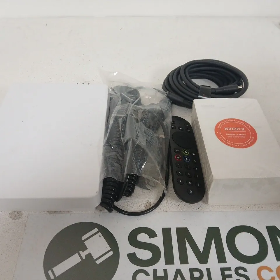 APPROXIMATELY 15 ASSORTED HOUSEHOLD PRODUCTS TO INCLUDE SKY REMOTES , ASSORTED CABLES AND HIFI BOX