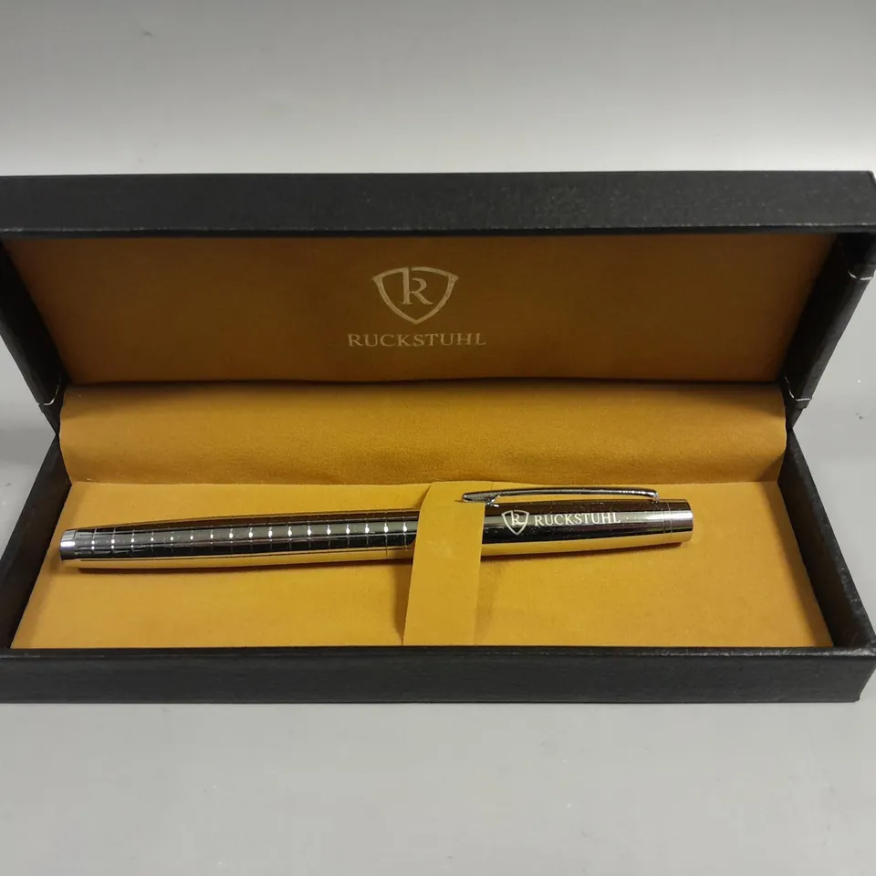 RUCKSTUHL STAINLESS STEEL LUXURY PEN IN GIFT BOX – HAND ASSEMBLED