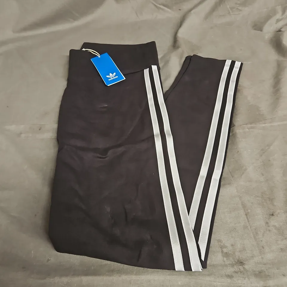 ADIDAS 3 STRIPE LEGGINGS IN BLACK SIZE L