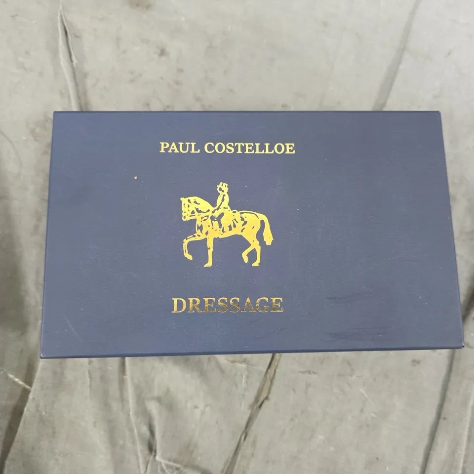 Paul Costelloe Dressage Navy Wallet with Tan Trim – Presentation Box
