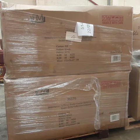 PALLET CONTAINING A LARGE QUANTITY OF ASSORTED INCOMPLETE GARDEN FURNITURE PARTS ECT