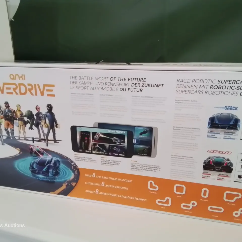 FIVE BRAND NEW BOXED ANKI OVERDRIVE ROBOTIC BATTLE RACING SUPERCARS STARTER KITS.  RRP £199.95